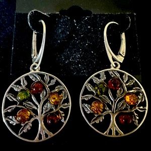 Genuine Amber stones 925 sterling silver